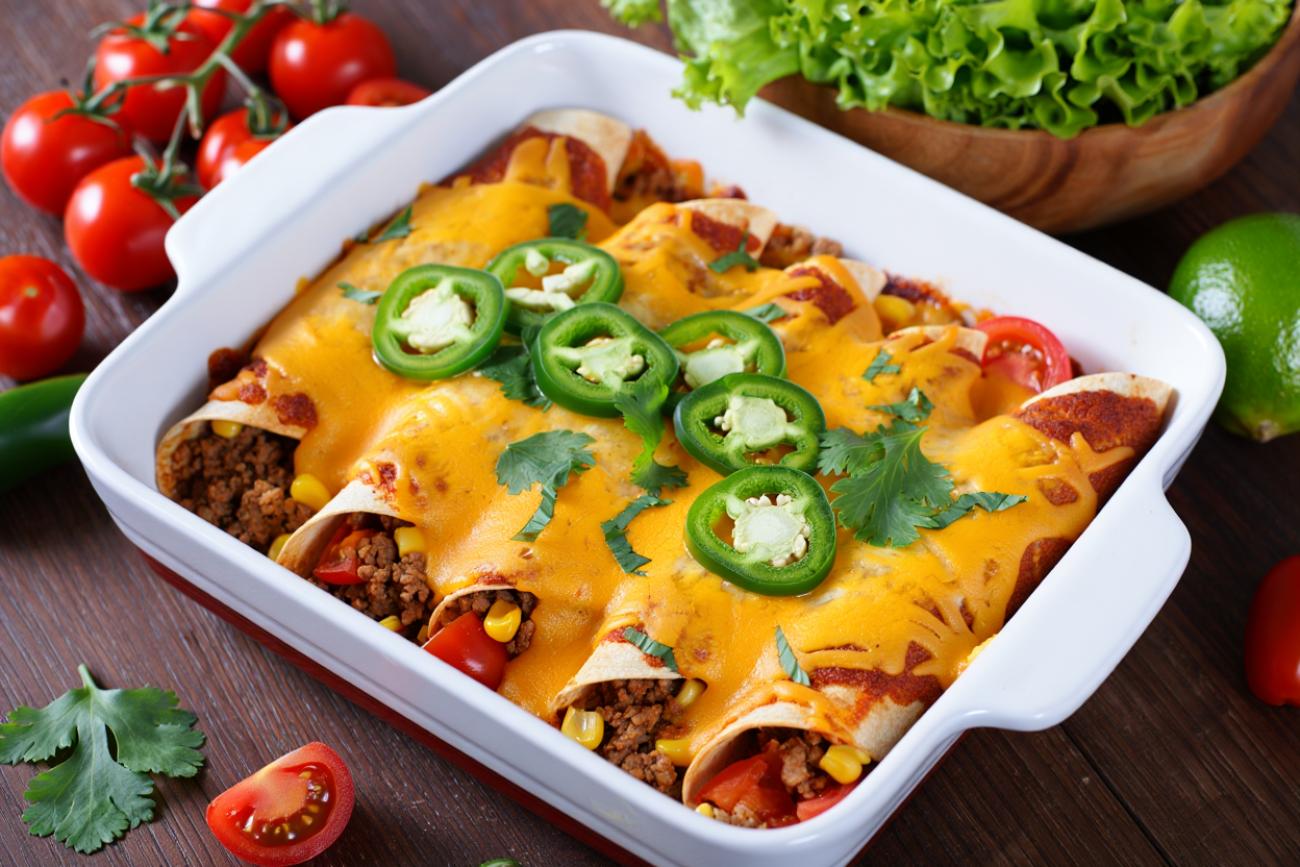 Mexikanische Enchiladas mit Hackfleisch