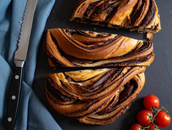 Mediterraner Brotzopf mit Oliven und Tomaten